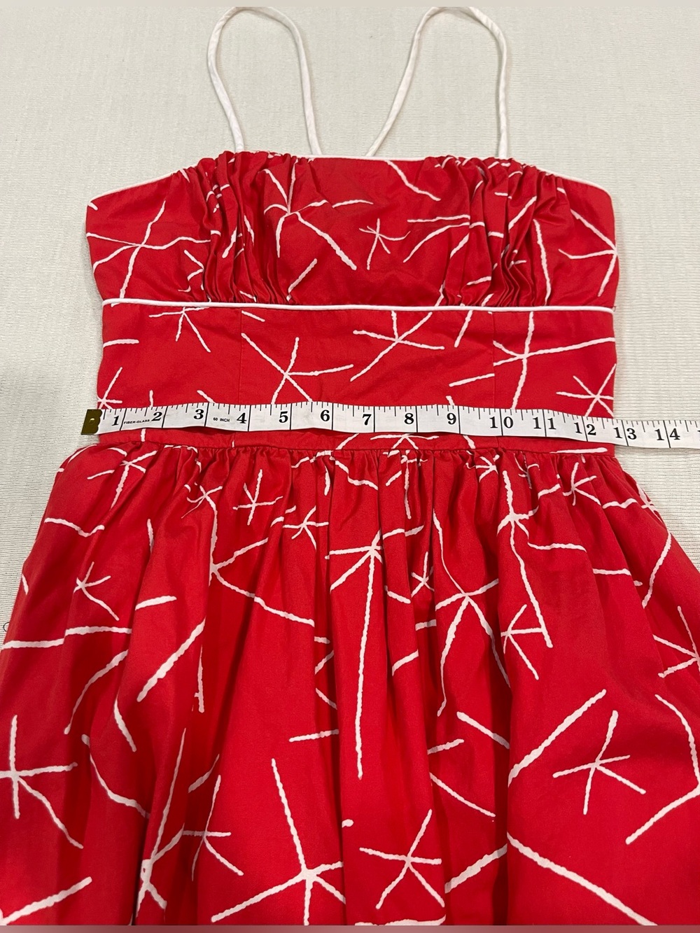Vintage Anthropologie Girls From Savoy in Red "Nostalgic Asterisk" Dress Size 4 - Picture 10 of 14